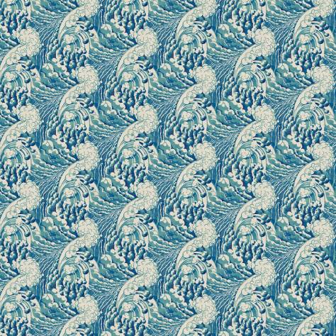 Linwood Fabrics Linwood Wallpapers The Wave Wallpaper - Ocean - LW083/001