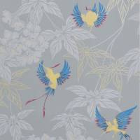 Grove Garden Wallpaper - Grey / Yellow / Cameo Blue