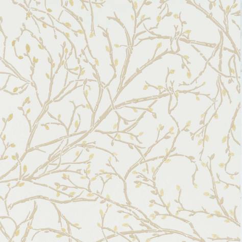 Osborne & Little Folium Wallpapers Twiggy Wallpaper - Ivory / Stone / Gold - W7339-04
