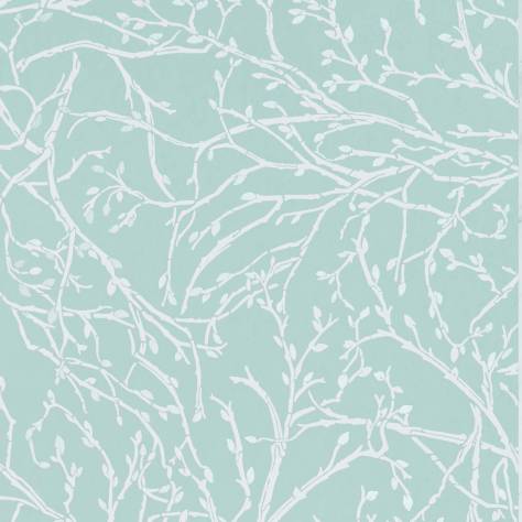 Osborne & Little Folium Wallpapers Twiggy Wallpaper - Eau de Nil / White / Silver - W7339-05
