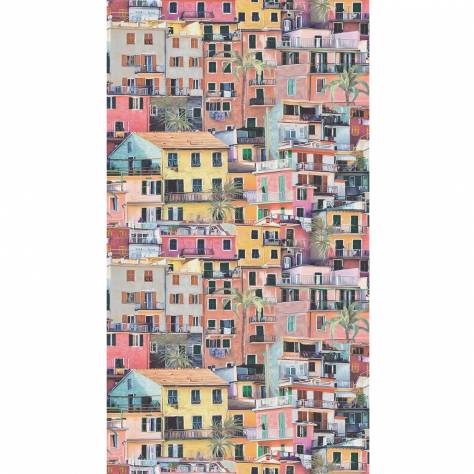 Osborne & Little Manarola Wallpapers Portovenere Wallpaper - Terracotta / Coral / Aqua - W7213-01