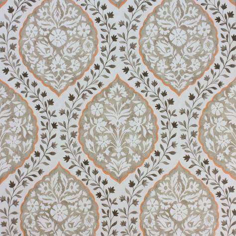 Nina Campbell Les Reves Wallpapers Marguerite Wallpaper - Chocolate / Orange - NCW4304-04