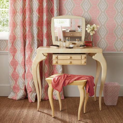 Nina Campbell Les Reves Wallpapers Belle Ile Wallpaper - Coral / Beige - NCW4306-01