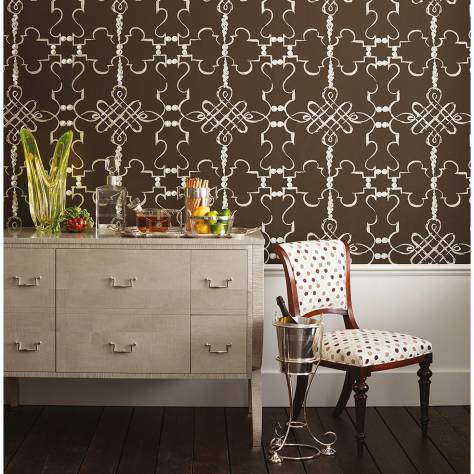 Nina Campbell Les Reves Wallpapers Portavo Wallpaper - Grey / Ivory - NCW4308-02
