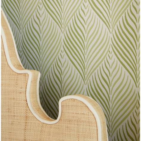 Nina Campbell Les Indiennes Wallpapers Bonnelles Wallpaper - Green / Ivory - NCW4352-05