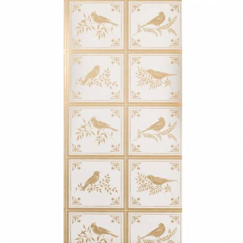 Nina Campbell Les Indiennes Wallpapers Fortoiseau Wallpaper - Ivory / Gold - NCW4356-01