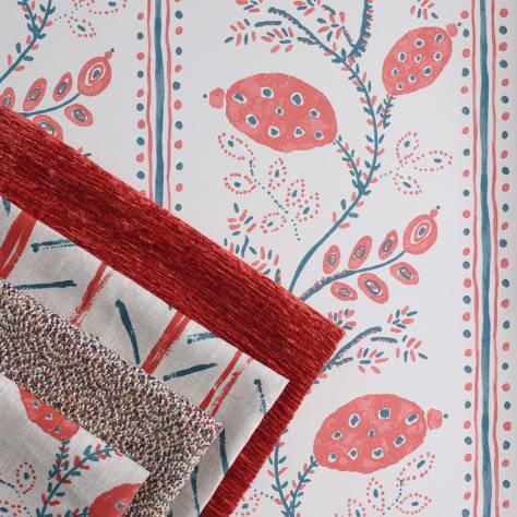 Nina Campbell Ashdown Wallpapers Pomegranate Trail Wallpaper - Indigo / Blue - NCW4390-01