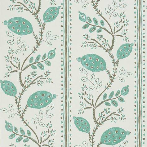 Nina Campbell Ashdown Wallpapers Pomegranate Trail Wallpaper - Aqua / Taupe - NCW4390-02