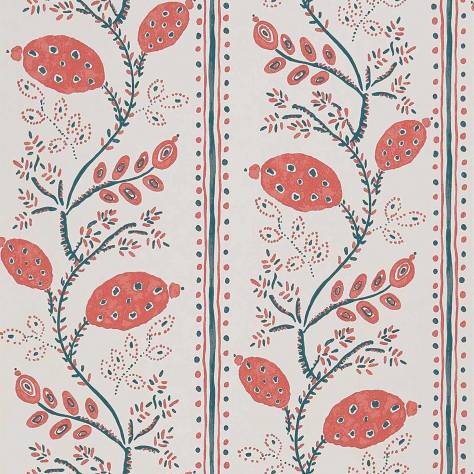 Nina Campbell Ashdown Wallpapers Pomegranate Trail Wallpaper - Red / French Blue - NCW4390-05