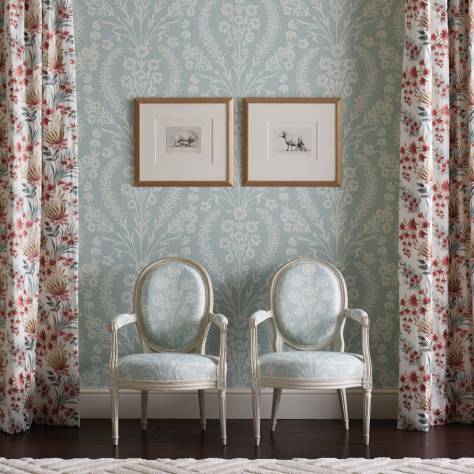Nina Campbell Ashdown Wallpapers Benmore Wallpaper - Green / Aqua - NCW4393-03