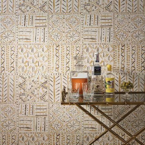 Nina Campbell Ashdown Wallpapers Kingsley Wallpaper - Ebony / Gold - NCW4395-02