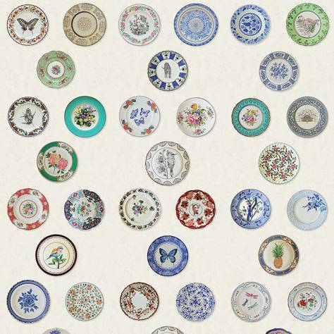 Matthew Williamson Belvoir Wallpapers Ceramica Wallpanel - Multi / Ivory - W7140-02