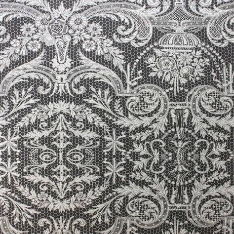 Matthew Williamson Belvoir Wallpapers Orangery Lace Wallpaper - Black / Metallic Silver - W7142-02