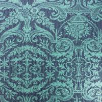 Orangery Lace Wallpaper - Midnight / Metallic Jade