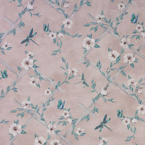 Matthew Williamson Belvoir Wallpapers Rosanna Trellis Wallpaper - Blush / Jade / White - W7145-01