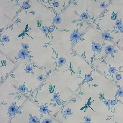 Matthew Williamson Belvoir Wallpapers Rosanna Trellis Wallpaper - Stone / Duck Egg / Persian Blue - W7145-03