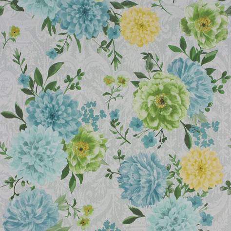 Matthew Williamson Belvoir Wallpapers Duchess Garden Wallpaper - Aqua / Turquoise / Chartreuse - W7147-04