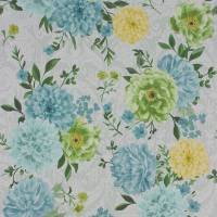 Duchess Garden Wallpaper - Aqua / Turquoise / Chartreuse