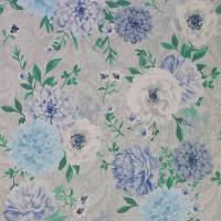 Duchess Garden Wallpaper - Grey / Persian Blue / White