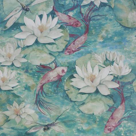 Matthew Williamson Belvoir Wallpapers Water Lily Wallpaper - Jade - W7148-02
