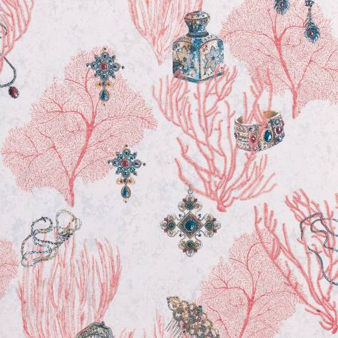 Matthew Williamson Deya Wallpapers Coralino Wallpaper - Coral / Amethyst / Gold - W7262-01