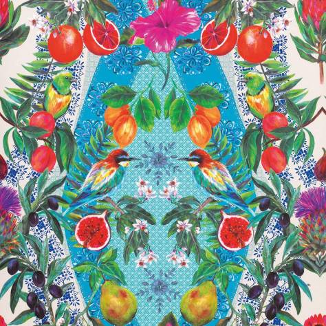 Matthew Williamson Deya Wallpapers Talavera Wallpaper - Persian Blue / Turquoise - W7263-01