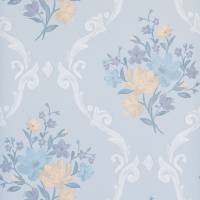 Almudaina Wallpaper - Stone / Blue / Marigold / Lavender
