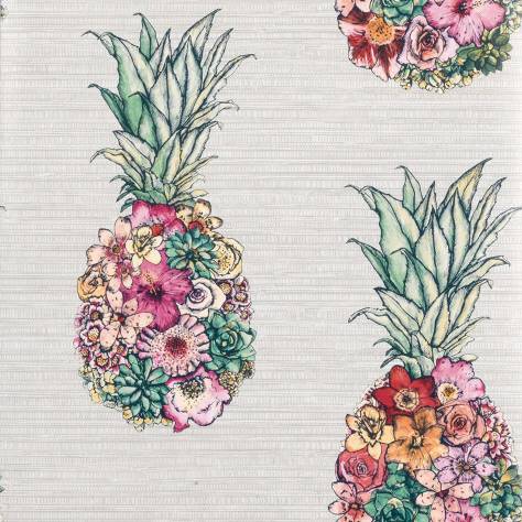Matthew Williamson Deya Wallpapers Ananas Wallpaper - Cerise / Lemon / Mint - W7266-01
