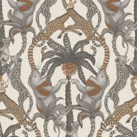 Safari Totem Wallpaper - Ginger and Taupe on Parchment