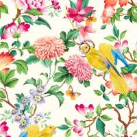 Golden Parrot Wallpaper - Ivory