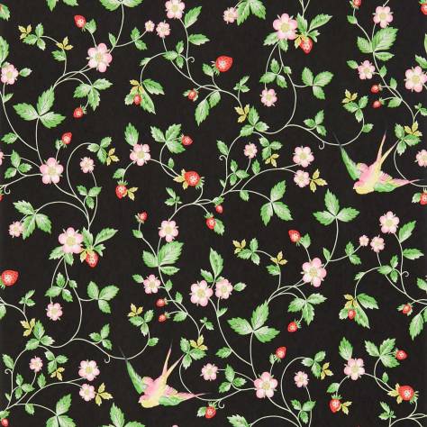 Wedgwood Botanical Wonders Wallpapers Wild Strawberry Wallpaper - Noir - W0135/04
