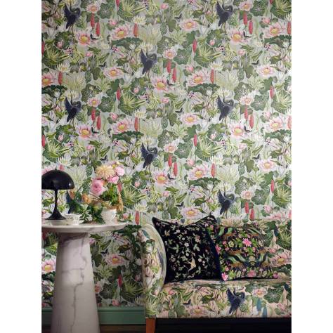 Wedgwood Botanical Wonders Wallpapers Waterlily Wallpaper - Midnight - W0137/04