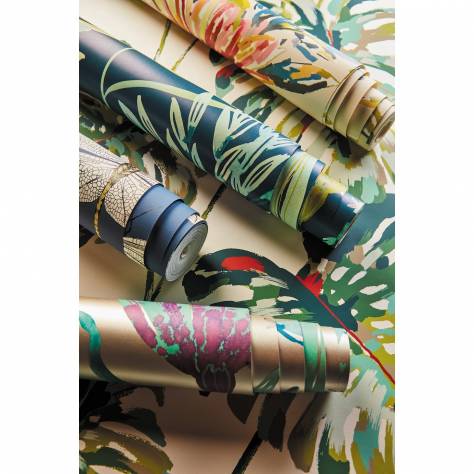 Harlequin Palmetto Wallpapers Demoiselle Wallpaper - Graphite/Almond - HGAT111242