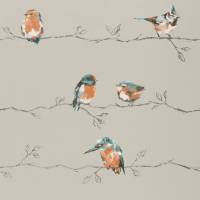 Persico Wallpaper - Tangerine/Duckegg