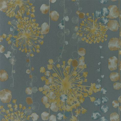 Harlequin Anthozoa Wallpapers Moku Wallpaper - Graphite / Mustard - HANZ111650