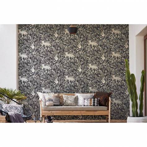 Harlequin Mirador Wallpapers Llenya Wallpaper - Ink / Coral / Seaglass - HMIW112236