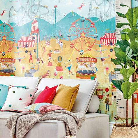 Harlequin Book of Little Treasures Wallpapers Lifes a Circus Wallpaper - Carousel - HLTF112647