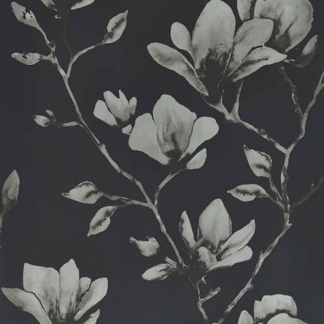 Harlequin Colour 1 Wallpaper Lotus Wallpaper - Onyx/Silver - HTEW112602