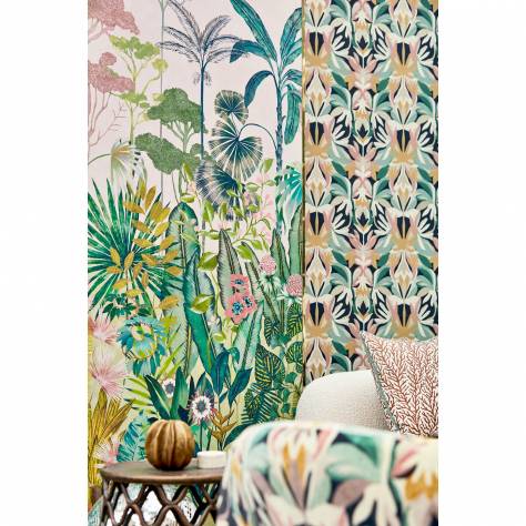 Harlequin Colour 1 Wallpaper Dance of Adornment Wallpaper - Wilderness/Nectar/Pomegranate - HTEW112763