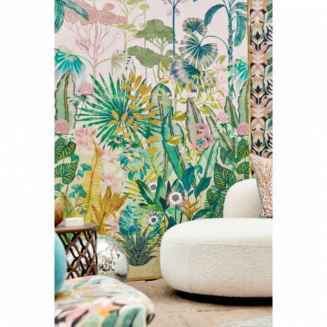 Harlequin Colour 1 Wallpaper Floreana Wallpaper - Bleached Coral/Succulent/Fig Leaf - HTEW112777