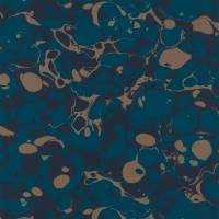 Marble Wallpaper - Azurite/Copper/Japanese Ink