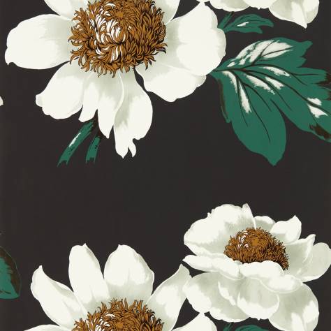 Harlequin Colour 2 Wallpapers Paeonia Wallpaper - Black Earth/Fig Leaf/Gold - HQN2112841