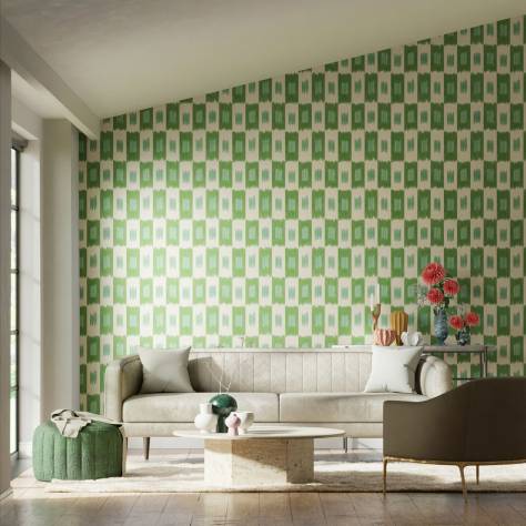 Harlequin Colour 3 Wallpapers Shiruku Wallpaper - Emerald/Forest/Silver Willow - HQN3112921