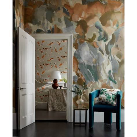 Harlequin Colour 4 Wallcoverings Foresta Wallpaper - Baked Terracotta/Cerulean - HC4W113001