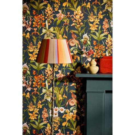 Harlequin Colour 4 Wallcoverings Kalina Wallpaper - Parchment/Forest/Azalea - HC4W113009
