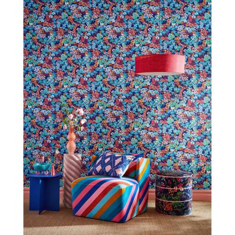 Harlequin Harlequin x Sophie Robinson Wallpapers Wildflower Meadow Wallpaper - Lapis/Carnelian/Aquamarine - HSRW113050